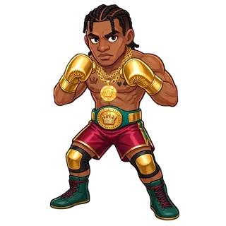 Medium-level KO Million fighter with a gold championship belt